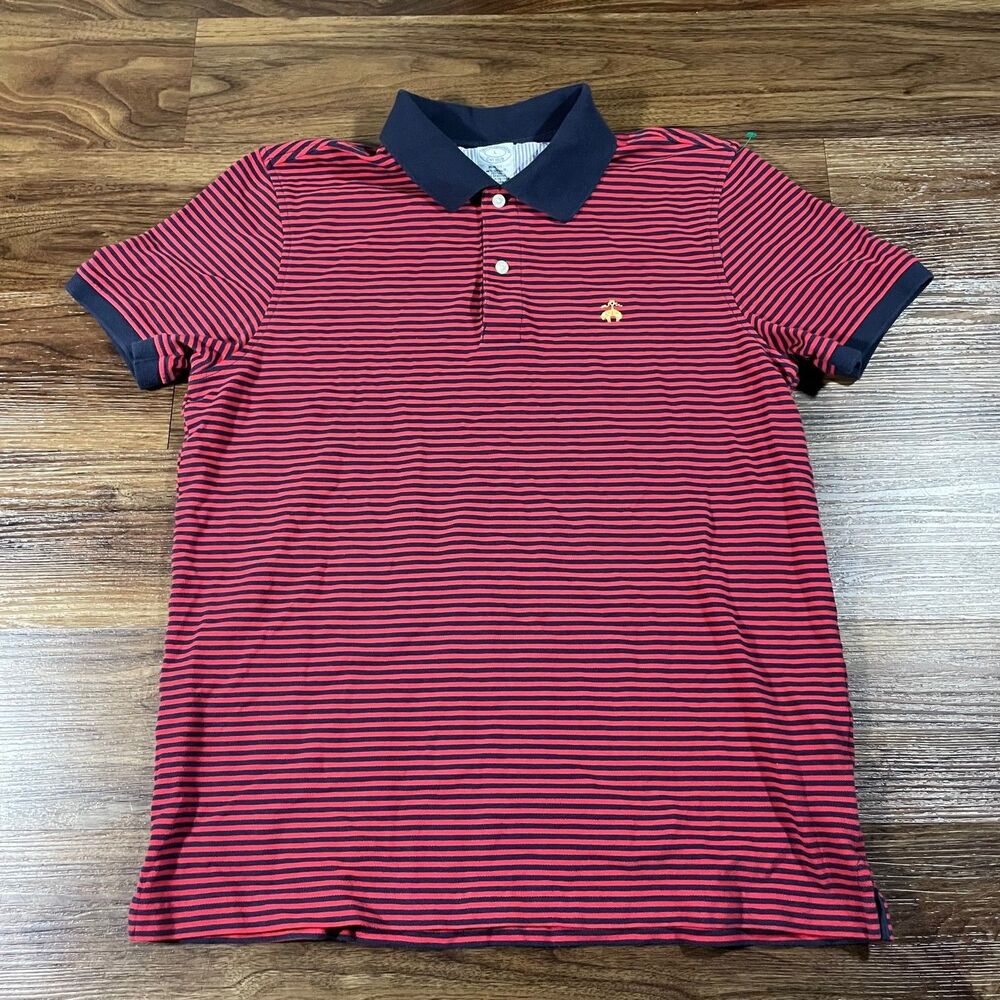 Brooks Brothers Supima Cotton Slim Fit Short Sleeve Polo Shirt Red Men's Large